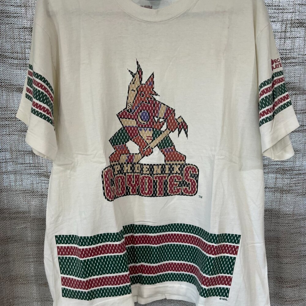 PHOENIX COYOTES | Vintage 90's NHL All Print Pro Player Shirt | LARGE